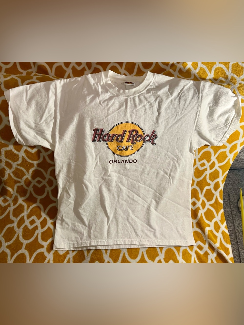 Hard Rock Cafe Kids White Tee with Yellow Orlando Logo